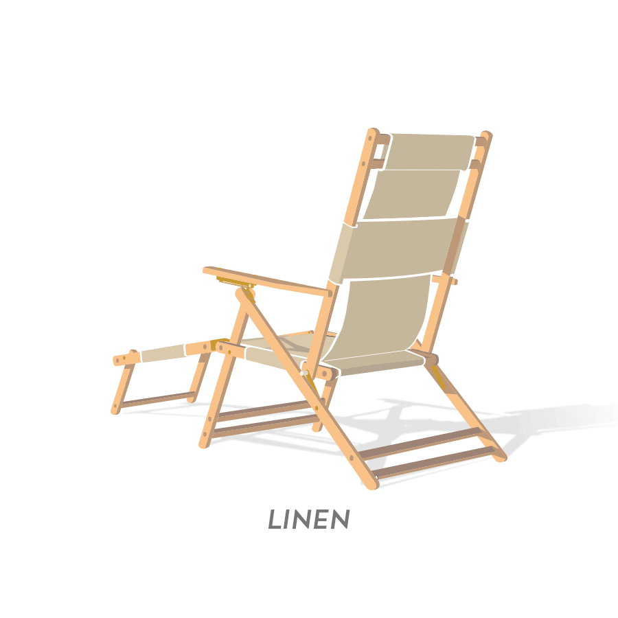 Wooden Beach Chair with Foot Rest - Full Service